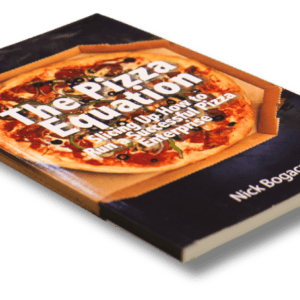 The Pizza Equation Book" by Nick Bogacz, featuring an alluring pizza image on its cover, expertly delves into the inspiring link between passion and business success.